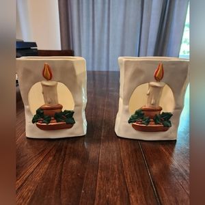 Book End Ceramic Candle Holders